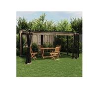 vidaXL Pavillon avec parois en filet taupe 4x3 m acier