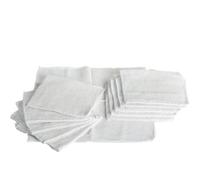 Prieto Larrey Lot de 24 chiffons en tissu - 40 x 40 cm - Grille blanche 100 % coton - Chiffon multifonction et multisurface - Usage domestique et professionnel (24)