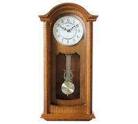 PRIM Pendulum Horloge Murale Classique rétro 315 x 665 x 116 mm Cadran décoré Horloge Murale en Bois à Quartz Marron Décoration de Luxe pour Salon, Chambre à Coucher, Bureau