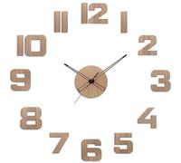 PRIM Veneer Horloge murale à coller en bois DIY, Fabriquée en UE, chiffres 3D en bois, marron clair, horloge murale à faire soi-même, ∅ de 600 à 1000 mm, pour salon, cuisine, chambre