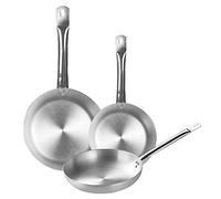 Prima Collection Lot de 3 poêles basses en aluminium série Alu Easy, avec manche tubulaire en acier, diamètre 20 - 24 - 28 cm