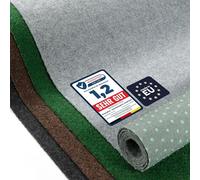 Primaflor Tapis de Gazon Comfort 400x500 cm Gris Gazon Artificiel extérieur 5 mm, Doux, Surface Plane, perméable à l’Eau, Dos à Picots antidérapants, Largeur 2 ou 4 m au mètre Jusqu’à 50 m