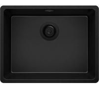 PRIMAGRAN Evier Cuisine en Granit au Meuble 60cm + Kit de Vidage, 56x44cm