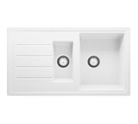 PRIMAGRAN, Evier Cuisine en Granit Blanc 90x50cm, 5 bacs, Kit de Vidage, Accessoires, Évier à Encastrer au Meuble 60cm, Beau Q4922-Y