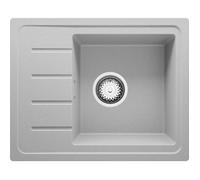 PRIMAGRAN, Evier Cuisine en Granit Gris 55x44cm, Kit de Vidage, Évier à Encastrer au Meuble 45cm - Copenhague Easy, Ultime V5687-Y
