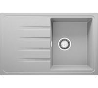 PRIMAGRAN Evier Cuisine en Granit Gris 78x50cm, Lavabo 1 bac + Kit de Vidage, Évier à Encastrer au Meuble 45cm - Milan S067