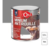 Primaire antirouille - OXI - Minium - 500 ml - Solvant - Satiné - Métaux ferreux