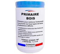 Primaire Bois - Codeve Bois/RAL 9005 - Noir foncé - 5L - Intérieur/extérieur - Pour Renforcer L'adhérence Sur Votre Bois Avant Une Finition.