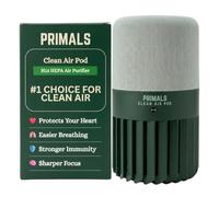PRIMALS Clean Air Pod - H13 True HEPA + Purificateur d'air au charbon actif pour la maison - Couvre jusqu'à 800 m² - Pour chambre, cuisine, salle de bain, bureau - Ultra silencieux et portable