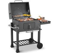 Primary, barbecue au charbon de bois/BBQ, table latérale pliable, construction lourde pour l'extérieur : pique-nique, terrasse, jardin et arrière-cour