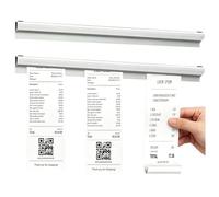 Primasage 2pcs Porte Ticket, 30CM Support Bon de Commande Restaurant, Rail de Billetterie Mural en Aluminium für Restaurant, Küche und Bar, geeignet für Kassenzettel, Notizzettel und Etikettenhalter