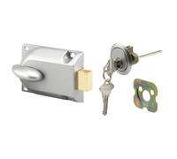 Prime-line Products GD 52119 Serrure à pêne, montage centre Cylindre avec luminium laqué