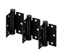 Prime-Line Products U 1158283 Lot de 3 charnières de porte commerciales UL à ressort réglable à fermeture automatique, 8,9 x 8,9 cm avec coins carrés, 3 trous par feuille avec vis, noir mat, 0,106 cm