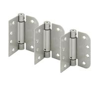 Prime-Line Products U 1159353 Charnière de porte Comm Réglage UL Charnière à ressort à fermeture automatique, 4 x 4 pouces, avec carré unilatéral et angle de rayon de 5/8 pouces, 4 trous par
