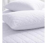 PRIME LINENS Lot de 2 protège-oreillers matelassés avec fermeture à rabat - Housse d'oreiller en microfibre respirante ultra douce, 50 x 75 cm (matelassé)