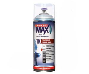 Primer Filler Apprêt Sous-Couche 1K SprayMax - Bombe Aérosol Spray Apprêt Monocomposant Auto Moto - Gris Clair - 400 ml - Ref. 680272