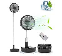 Primevolve Ventilateur de table, Ventilateur oscillant portable, ventilateurs pliable avec télécommande, 4 vitesses, ventilateur de table USB rechargeable, pour chambre, bureau, voyage