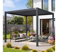 PRIMEYARD 3x3m Pergola anthracite, lames en anthracite orientables - (400122)