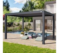 PRIMEYARD 3x4m Pergola anthracite, lames en anthracite orientables - (400126)