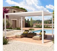 PRIMEYARD 3x4m Pergola blanc, lames blanc orientables - (400108)