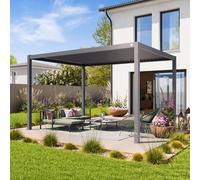 PRIMEYARD 3x4m Pergola gris-perle, lames gris-perle orientables - (400107)
