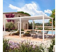 PRIMEYARD 3x6m Pergola blanc, lames blanc orientables - (400111)