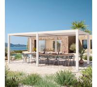 PRIMEYARD 3x6m Pergola blanc, lames blanc orientables - (400120)