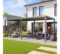 PRIMEYARD 3x6m Pergola gris-perle, lames gris-perle orientables - (400110)