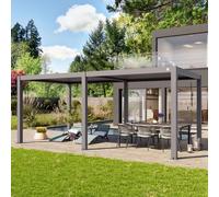 PRIMEYARD 3x6m Pergola gris-perle, lames gris-perle orientables - (400119)