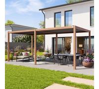 PRIMEYARD 3x6m Pergola imitation bois, lames gris-perle orientables - (400112)