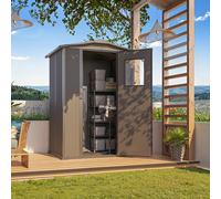 PRIMEYARD Abri de jardin en plastique 129 x 103 cm, anthracite - (GFPV01164)