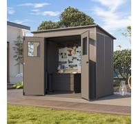 PRIMEYARD Abri de jardin en plastique 213 x 145 cm, anthracite - (GFPV01168)