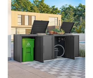 PRIMEYARD Cache-poubelle 336 x 84 cm, anthracite - (GFPV01104)
