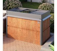 PRIMEYARD Design 150 x 85 x 77 cm Carré potager surélevé, acier corten, aspect rouille, inclus une mini serre et une protection anti-limaces - (GFPV00794)