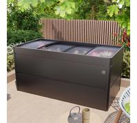 PRIMEYARD Design 200 x 100 x 77 cm Carré potager surélevé, acier, anthracite métallisé, inclus une mini serre - (GFPV00773)