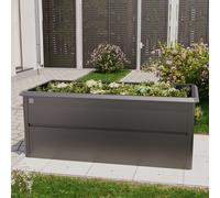 PRIMEYARD Design 200 x 100 x 77 cm Carré potager surélevé, acier, anthracite métallisé, inclus une protection anti-limaces - (GFPV00772)