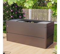 PRIMEYARD Design 200 x 85 x 77 cm Carré potager surélevé, acier, anthracite métallisé, inclus une mini serre - (GFPV00777)