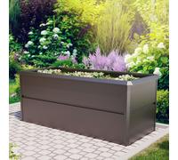PRIMEYARD Design 200 x 85 x 77 cm Carré potager surélevé, acier, anthracite métallisé, inclus une protection anti-limaces - (GFPV00776)
