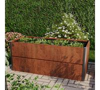 PRIMEYARD Design 200 x 85 x 77 cm Carré potager surélevé, acier corten, aspect rouille - (GFPV00787)