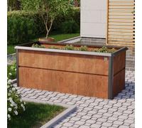 PRIMEYARD Design 200 x 85 x 77 cm Carré potager surélevé, acier corten, aspect rouille, inclus une protection anti-limaces - (GFPV00788)