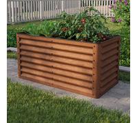 PRIMEYARD Eco 120 x 60 x 60 cm Carré potager surélevé, acier corten, aspect rouille - (GFPV00963)