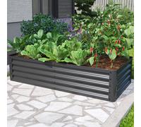 PRIMEYARD Eco 150 x 75 x 35 cm Carré potager surélevé, acier, anthracite - (GFPV00812)
