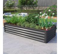 PRIMEYARD Eco 180 x 75 x 35 cm Carré potager surélevé, acier, anthracite - (GFPV00814)