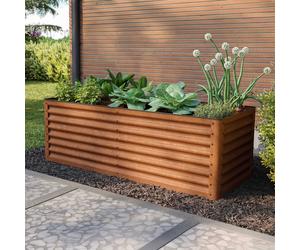 PRIMEYARD Eco 180 x 75 x 60 cm Carré potager surélevé, acier corten, aspect rouille - (GFPV00969)