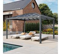 PRIMEYARD Luma 3x4 m Tonnelle de jardin, Aluminium, toit rigide - (300660)