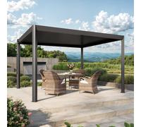 PRIMEYARD Luma 4x3,5m Pergola anthracite, lames en anthracite orientables - (GFPV01125)