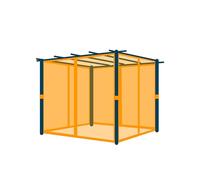 PRIMEYARD Moustiquaires pour Pergola Classic 3x3 m - Polyester - avec système de Rails et Fermeture Éclair - Gris