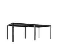PRIMEYARD Pergola 3,5x7 m avec poteaux Aluminium et Lames Acier | Abri de terrasse bioclimatique - toit en lames d'acier orientables - structure stable en aluminium - poteaux env. 130x130mm