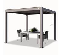 PRIMEYARD Pergola 3x3 m poteaux en Aluminium avec Lames orientables en Aluminium pavillon Gris