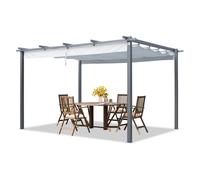 PRIMEYARD 3x4m Pergola gris-perle, toile d'ombrage gris perle - (400102)